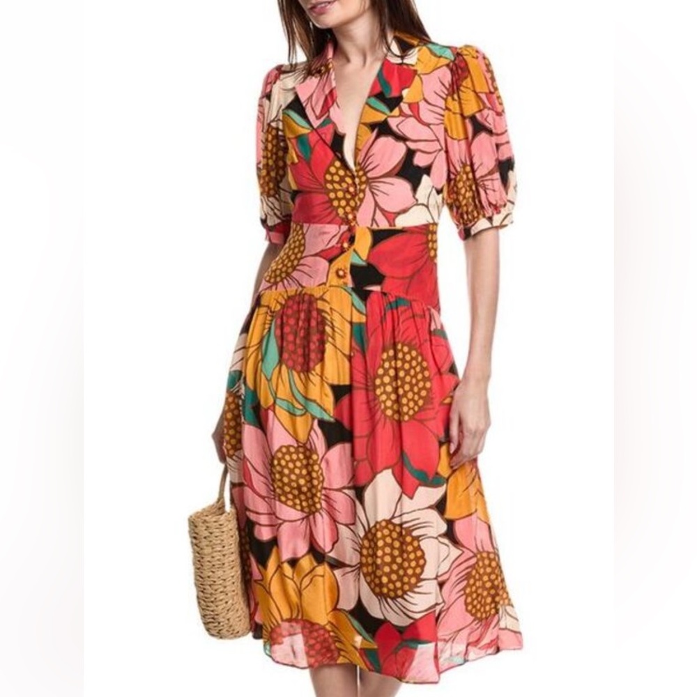 FARM Rio sunflower midi dress